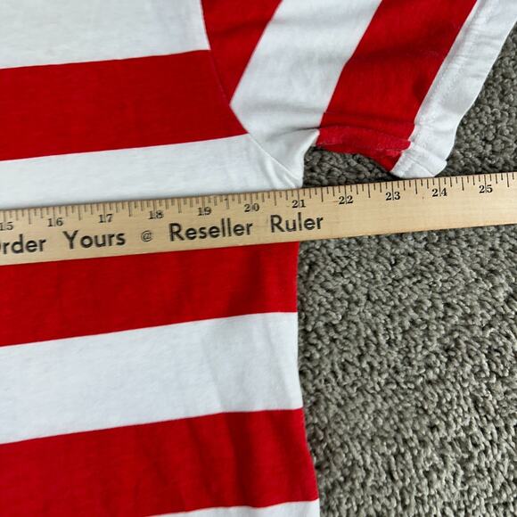 Where's Waldo Shirt Mens Medium Red White Striped Costume Short Sleeve - Picture 9 of 10